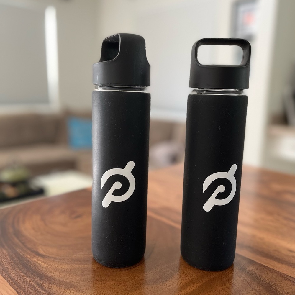Peloton glass water bottles